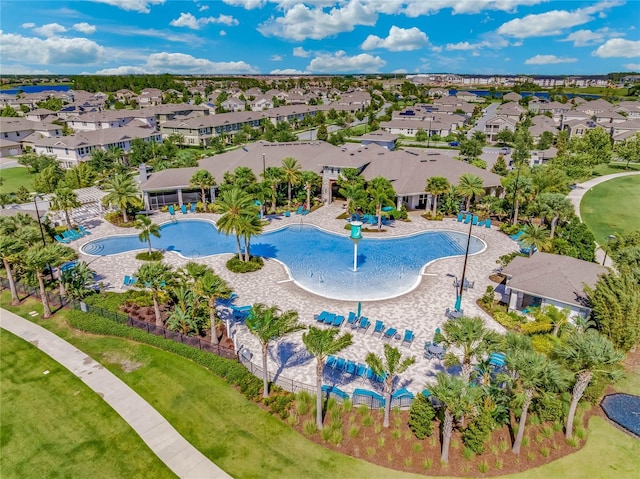 aerial view featuring a residential view