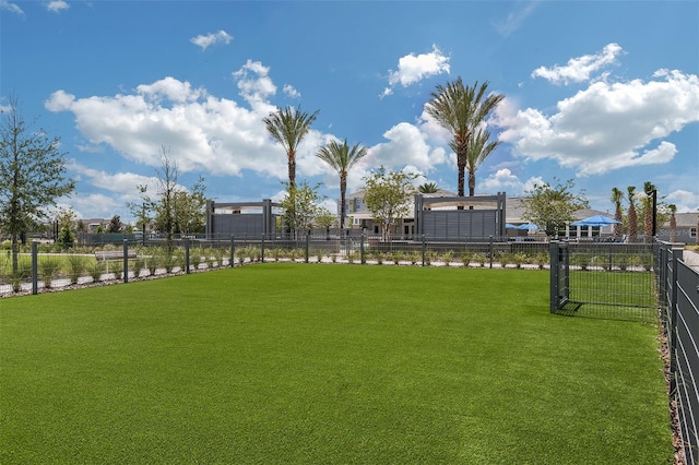 view of yard with fence