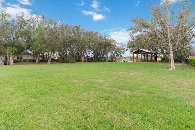 view of yard featuring a gazebo