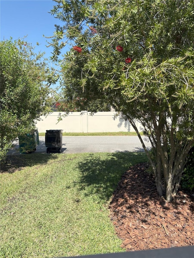 view of yard with fence