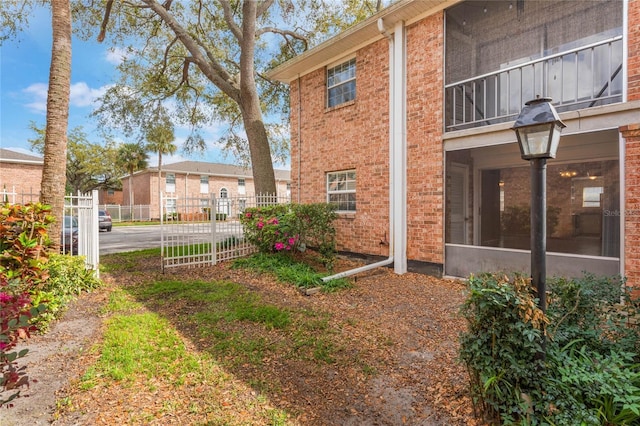exterior space featuring fence
