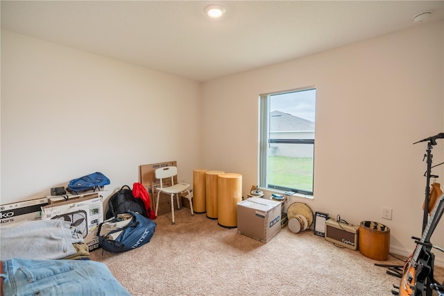 game room featuring carpet flooring