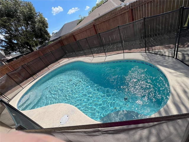 view of pool featuring a fenced backyard and a fenced in pool