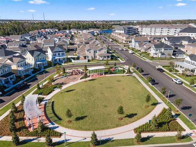 bird's eye view with a residential view