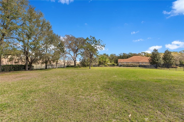 view of yard featuring fence