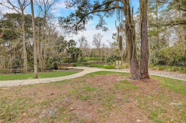 view of yard featuring fence