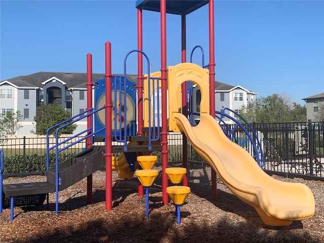 community play area featuring fence