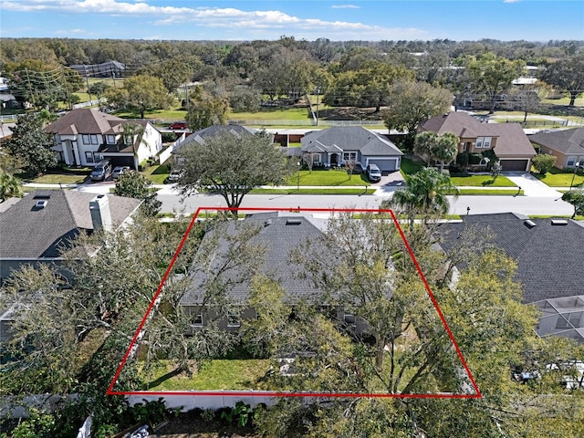 aerial view featuring a residential view