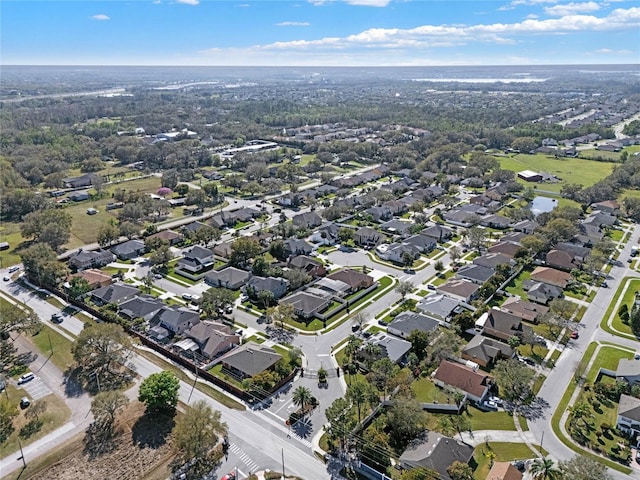 birds eye view of property with a residential view