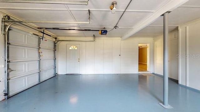 garage featuring a garage door opener