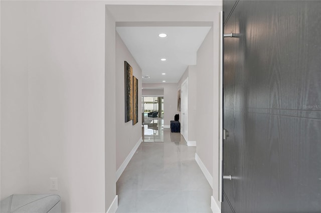 2015 Summerfield Rd, Winter Park, FL 32792 - hallway with recessed lighting, baseboards, and light tile patterned floors
