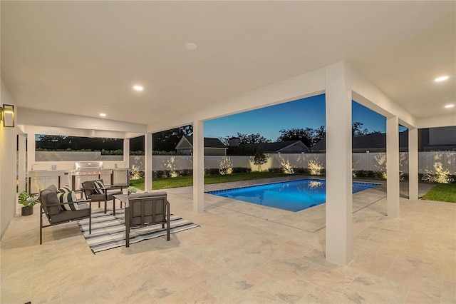 2015 Summerfield Rd, Winter Park, FL 32792 - view of swimming pool with area for grilling, a fenced backyard, and a patio area