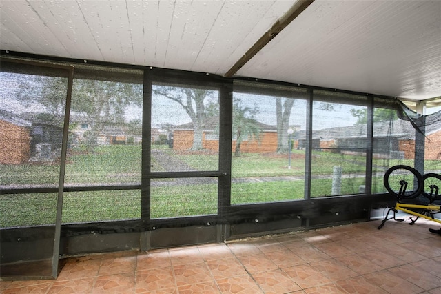 view of unfurnished sunroom