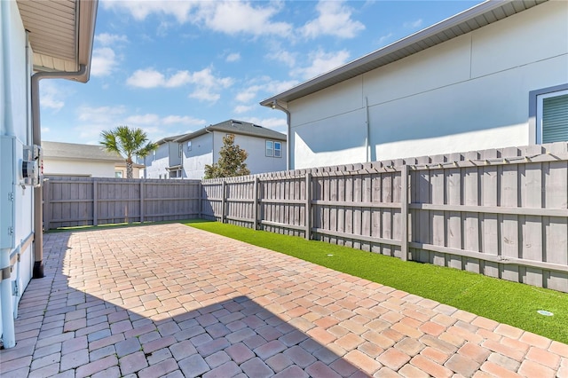 view of patio featuring a fenced backyard