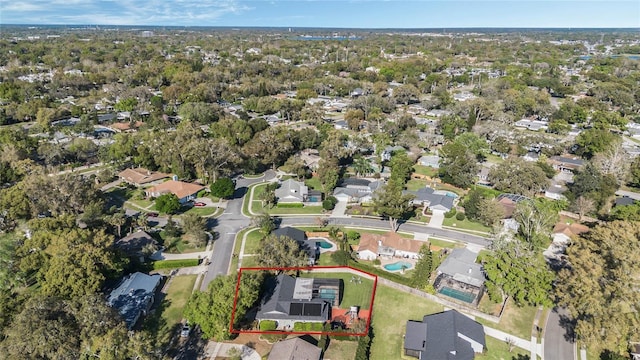 aerial view featuring a residential view