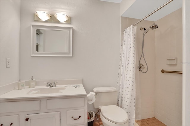 44 Capistrano Dr, Ormond Beach, FL 32176 - bathroom featuring toilet, a tile shower, and vanity