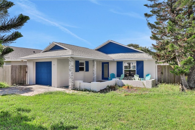 44 Capistrano Dr, Ormond Beach, FL 32176 - ranch-style house featuring a front yard, brick siding, fence, and an attached garage