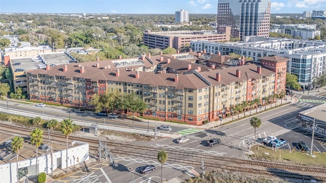 aerial view featuring a city view