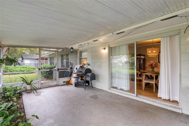 view of unfurnished sunroom