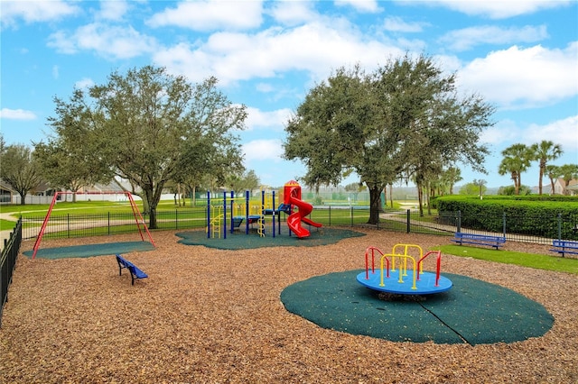 communal playground with fence