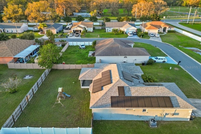 aerial view with a residential view