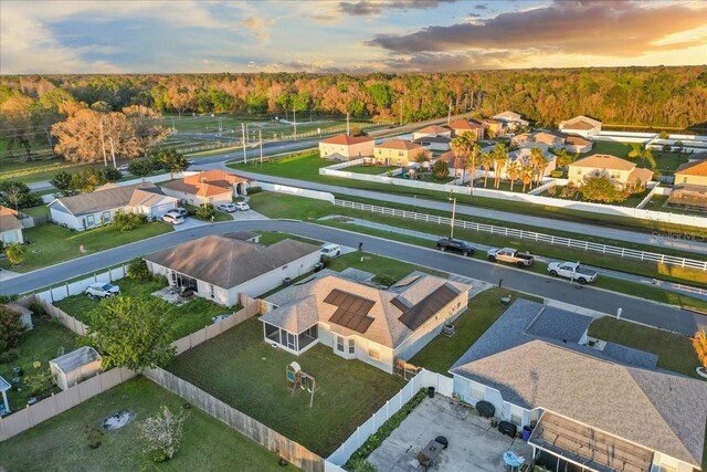 aerial view with a residential view