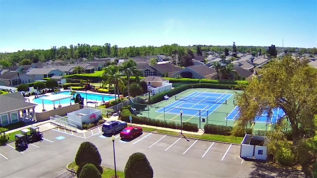 bird's eye view with a residential view