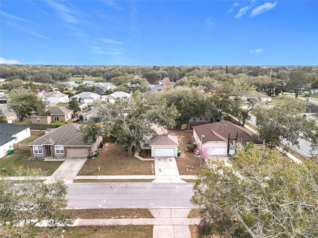 aerial view with a residential view