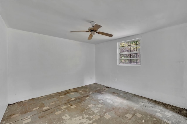 unfurnished room featuring a ceiling fan