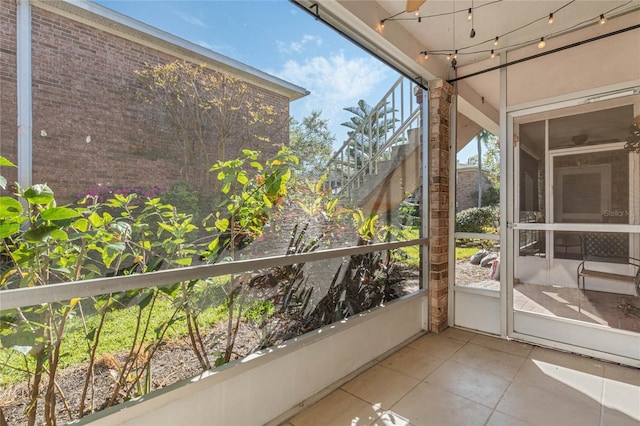 view of unfurnished sunroom