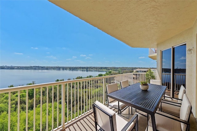 balcony with a water view