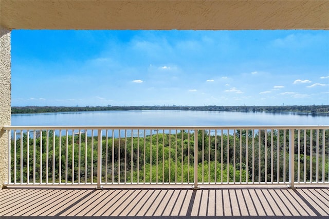 balcony with a water view