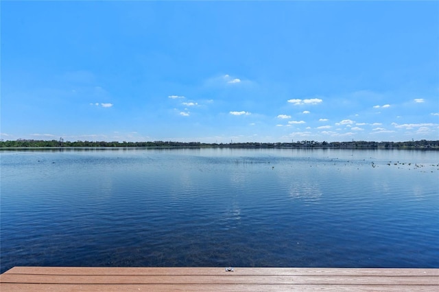 exterior space with a water view