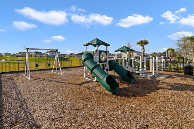 community play area with fence