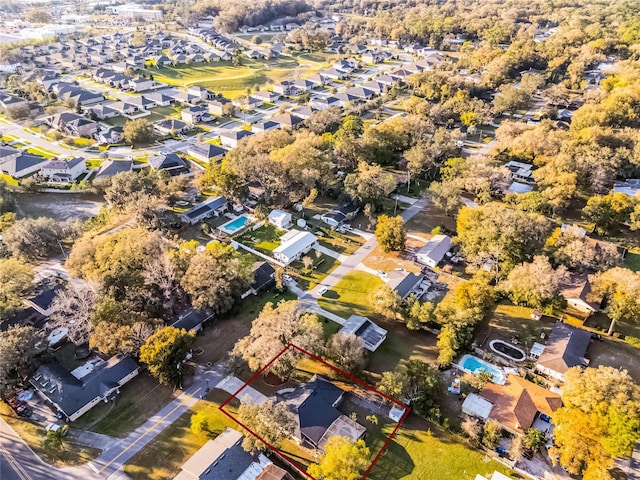 drone / aerial view with a residential view