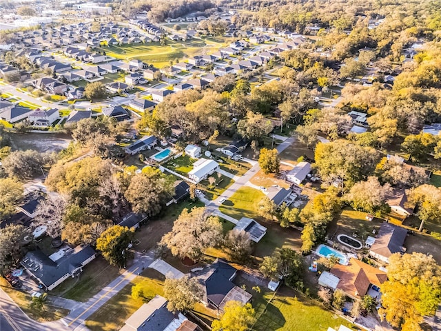 birds eye view of property with a residential view