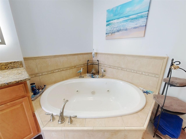 full bathroom featuring a jetted tub