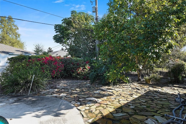 view of yard with a patio area and fence