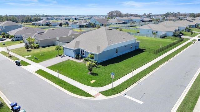 bird's eye view with a residential view