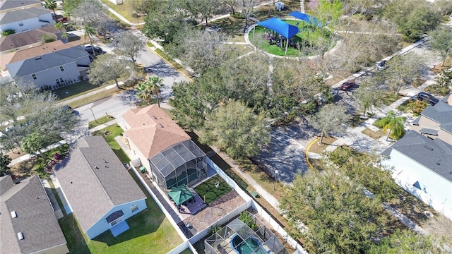 aerial view with a residential view