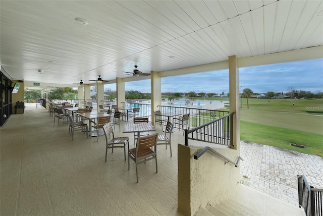 view of patio / terrace with a ceiling fan