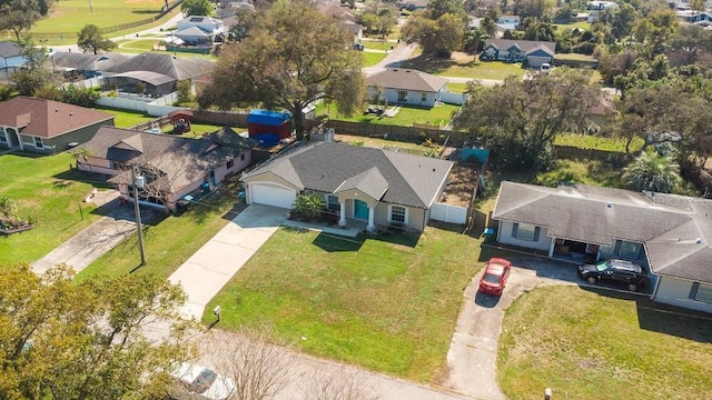 aerial view featuring a residential view