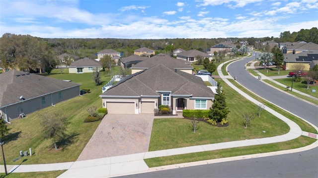 aerial view with a residential view