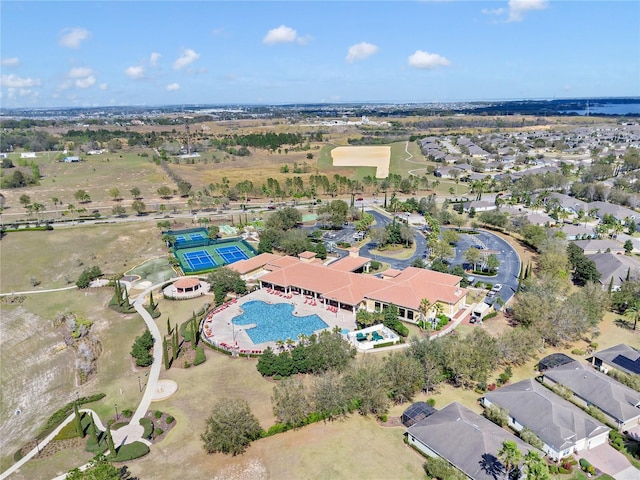 drone / aerial view with a residential view