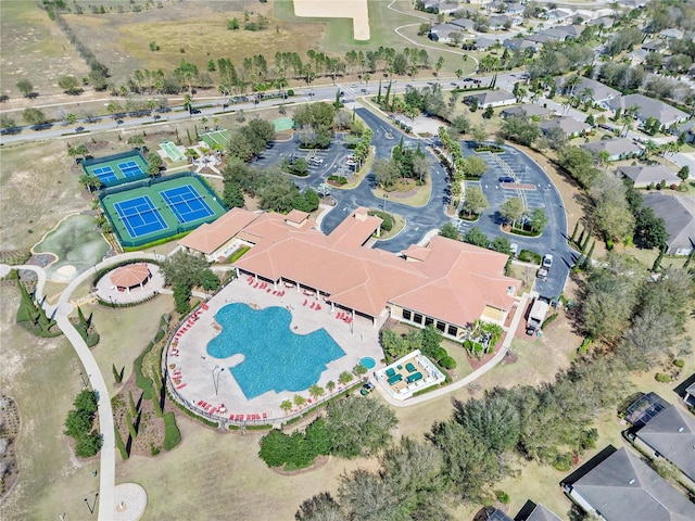 aerial view with a residential view