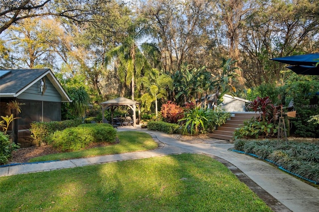 view of yard featuring a gazebo