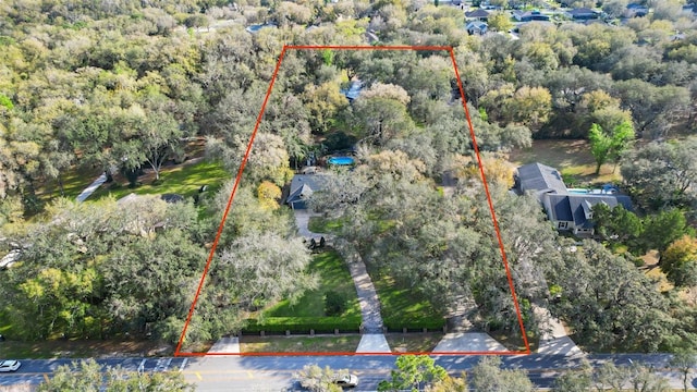 aerial view with a forest view