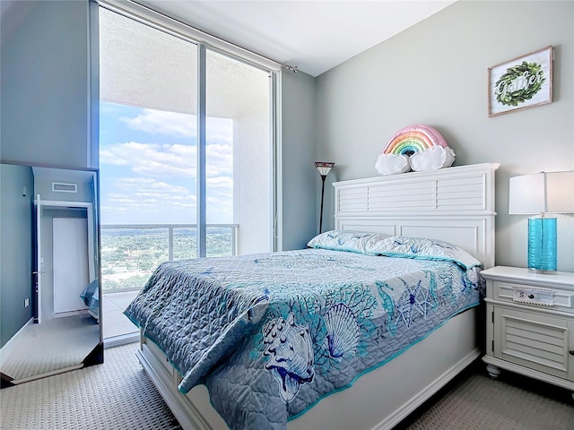 bedroom featuring visible vents