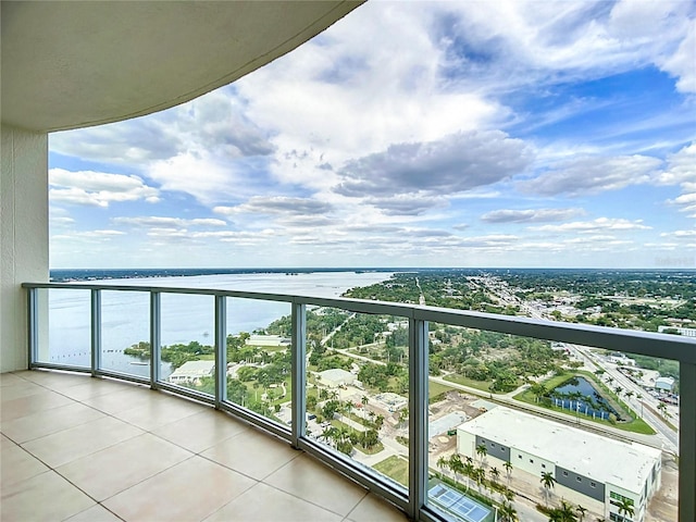 balcony with a water view