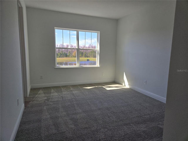 spare room with baseboards and carpet flooring